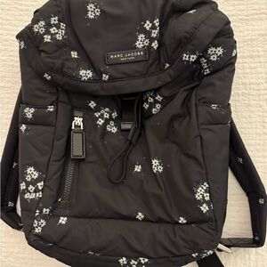 Marc Jacobs Black Backpack with Floral Pattern